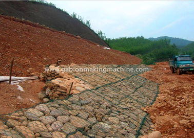 comprar A rede de arame do entalhe/o PVC sextavados reforçados da rede gaiola da pedra revestiu o treinamento do rio do fio Fabricação em linha