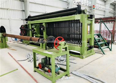 A máquina de bobinamento do fio totalmente automático, controle do PLC da máquina da malha de 100x120mm Gabion simples instala